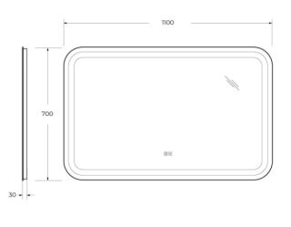 Зеркало Cezares с подсветкой и подогревом CEZARES CZR-SPC-STYLUS-1100-700-TCH-WARM